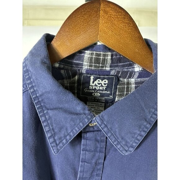 Vintage Lee Sport Dallas Cowboys Navy Button Up Shirt Jacket Embroidered Sz XL - Picture 3 of 4